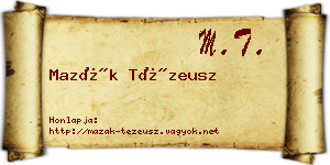 Mazák Tézeusz névjegykártya